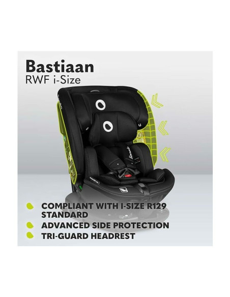 BN-LO-BASTIAAN_RWF_ISIZE_BLACK_CARBON,Lionelo - Scaun auto Bastiaan RWF i-Size, Pozitie de somn, Protectie laterala, Rotire 360 