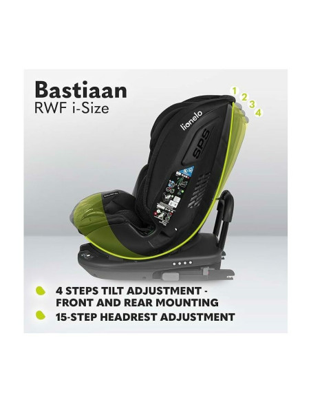 BN-LO-BASTIAAN_RWF_ISIZE_BLACK_CARBON,Lionelo - Scaun auto Bastiaan RWF i-Size, Pozitie de somn, Protectie laterala, Rotire 360 
