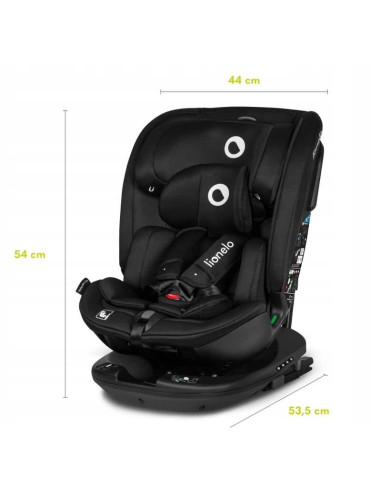 BN-LO-BASTIAAN_RWF_ISIZE_BLACK_CARBON,Lionelo - Scaun auto Bastiaan RWF i-Size, Pozitie de somn, Protectie laterala, Rotire 360 