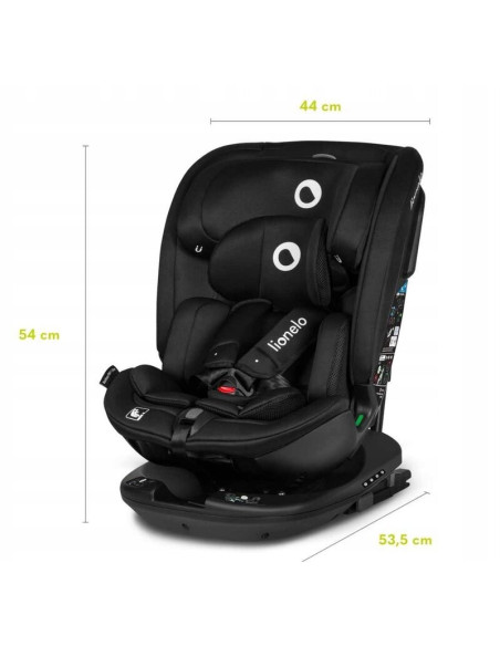 BN-LO-BASTIAAN_RWF_ISIZE_BLACK_CARBON,Lionelo - Scaun auto Bastiaan RWF i-Size, Pozitie de somn, Protectie laterala, Rotire 360 
