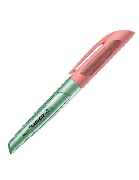 5072/4-41,Stilou STABILO, penita tip M, 0.5 mm, verde metalizat cu roz