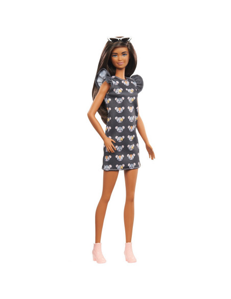 MTFBR37_GHW54,Papusa Barbie Fashionista Bruneta Cu Rochita Mouse Print