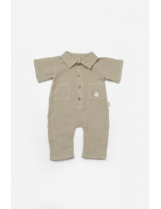 UP-BC-CSYM7040-18,Salopeta cu maneca scurta si nasturei Sheep, 100% bumbac - Verde, BabyCosy 2