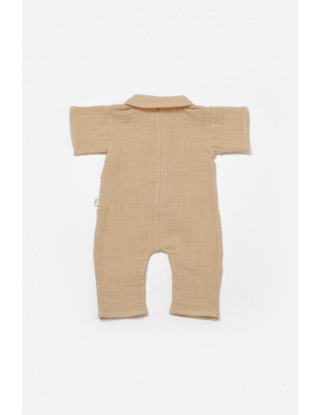 UP-BC-CSYM7041-3,Salopeta cu maneca scurta si nasturei Sheep, 100% bumbac - Apricot, BabyCosy