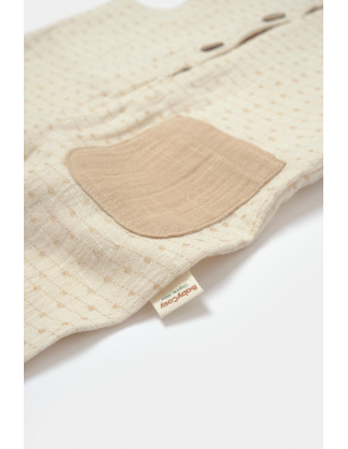 UP-BC-CSYM7042-3,Salopeta cu bretele si buzunar, 100% bumbac - Stone, BabyCosy