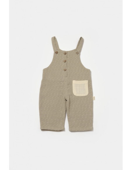 UP-BC-CSYM7043-3,Salopeta cu bretele si buzunar, 100% bumbac - Verde, BabyCosy