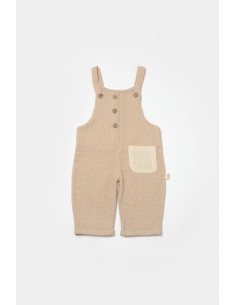 UP-BC-CSYM7044-3,Salopeta cu bretele si buzunar, 100% bumbac - Apricot, BabyCosy 2