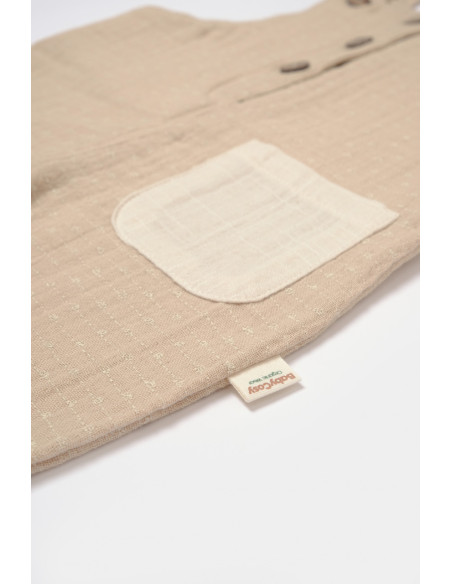UP-BC-CSYM7044-3,Salopeta cu bretele si buzunar, 100% bumbac - Apricot, BabyCosy