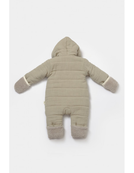 UP-BC-CSYM7052-3,Salopeta de iarna pentru bebelusi, Winter muselin, 100% bumbac - Verde, BabyCosy