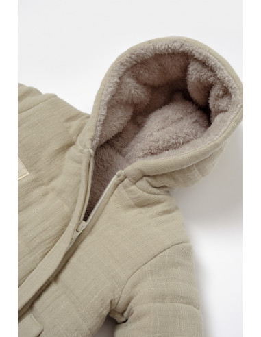 UP-BC-CSYM7052-3,Salopeta de iarna pentru bebelusi, Winter muselin, 100% bumbac - Verde, BabyCosy