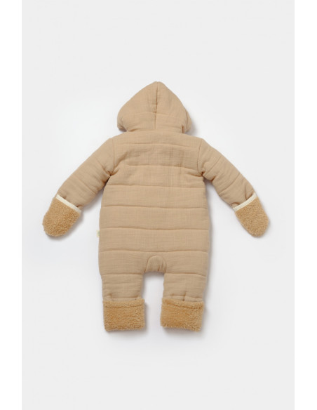 UP-BC-CSYM7053-3,Salopeta de iarna pentru bebelusi, Winter muselin, 100% bumbac - Apricot, BabyCosy