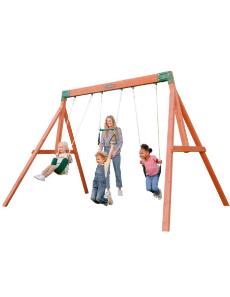 KKF29595E,Complex de leagane din lemn cu 3 leagane Aviator