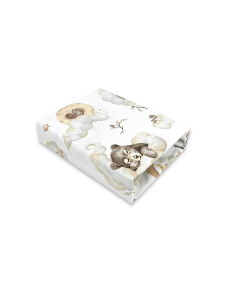 BN-6426972024464,Qmini - Cearceaf cu elastic pentru patut co-sleeper, Theo, Dimensiune 85 x 46 cm, Din bumbac certificat Oeko Te