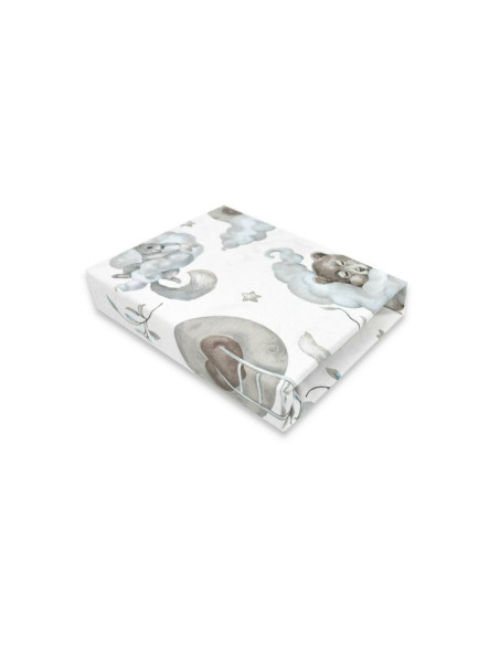 BN-6426972024471,Qmini - Cearceaf cu elastic pentru patut co-sleeper, Theo, Dimensiune 85 x 46 cm, Din bumbac certificat Oeko Te