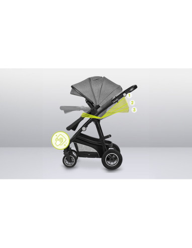 BN-LO-BIANKA_3IN1_GREY_STONE,Lionelo - Carucior Bianka, 3 in 1, Cu sezut reversibil, Cadru aluminiu, Cu landou intarit si saltel