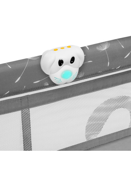 BN-LO-SVEN_PLUS_GREY_CONCRETE,Lionelo - Patut pliant cu doua nivele Sven Plus, 120x60 cm, arcada jucarii, masuta de infasat, vib