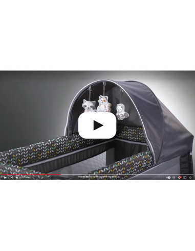 BN-LO-SVEN_PLUS_GREY_CONCRETE,Lionelo - Patut pliant cu doua nivele Sven Plus, 120x60 cm, arcada jucarii, masuta de infasat, vib