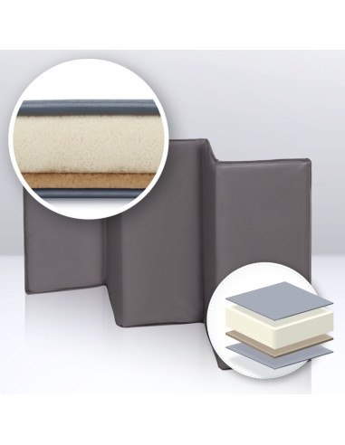 BN-LO-SVEN_PLUS_GREY_CONCRETE,Lionelo - Patut pliant cu doua nivele Sven Plus, 120x60 cm, arcada jucarii, masuta de infasat, vib