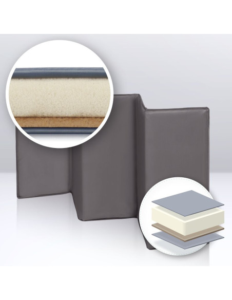 BN-LO-SVEN_PLUS_GREY_CONCRETE,Lionelo - Patut pliant cu doua nivele Sven Plus, 120x60 cm, arcada jucarii, masuta de infasat, vib