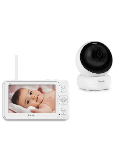 BN-LOC-BABYLINE_8.3_WHITE,Lionelo - Videofon Babyline 8.3, Cu termometru, Cu melodii, Comunicare in 2 sensuri, Rotire 360 grade,