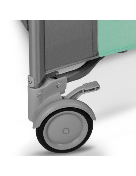 BN-LO-MILLE_GREY_GREEN,Lionelo - Tarc de joaca, Pliabil, Include covor educational incorporat cu 4 jucarii Velcro si geanta de t