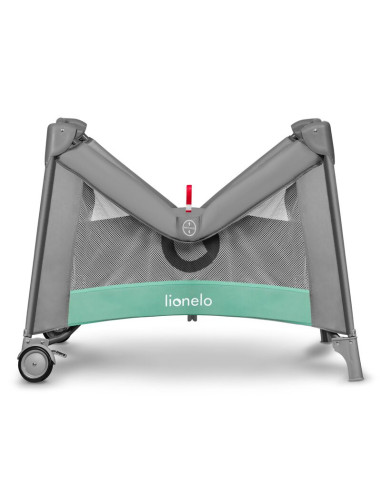 BN-LO-MILLE_GREY_GREEN,Lionelo - Tarc de joaca, Pliabil, Include covor educational incorporat cu 4 jucarii Velcro si geanta de t