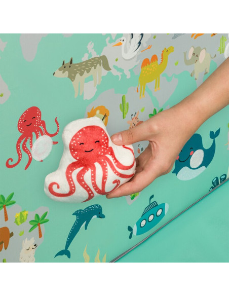 BN-LO-MILLE_GREY_GREEN,Lionelo - Tarc de joaca, Pliabil, Include covor educational incorporat cu 4 jucarii Velcro si geanta de t