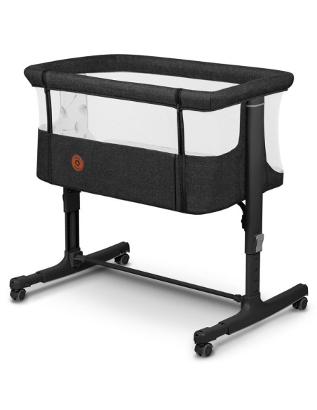 BN-LO-AURORA_GREY_GRAPHITE,Lionelo - Patut co-sleeper 3 in 1, Aurora, Cu leganare si setare unghiulara, Include saltea cu densit