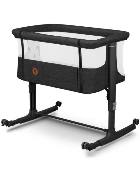 BN-LO-AURORA_GREY_GRAPHITE,Lionelo - Patut co-sleeper 3 in 1, Aurora, Cu leganare si setare unghiulara, Include saltea cu densit