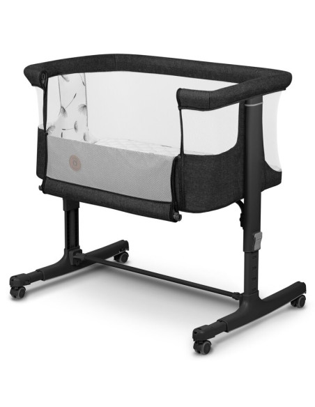 BN-LO-AURORA_GREY_GRAPHITE,Lionelo - Patut co-sleeper 3 in 1, Aurora, Cu leganare si setare unghiulara, Include saltea cu densit