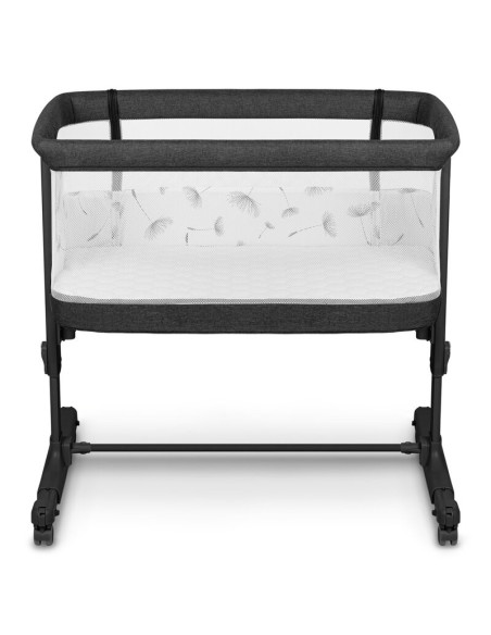 BN-LO-AURORA_GREY_GRAPHITE,Lionelo - Patut co-sleeper 3 in 1, Aurora, Cu leganare si setare unghiulara, Include saltea cu densit