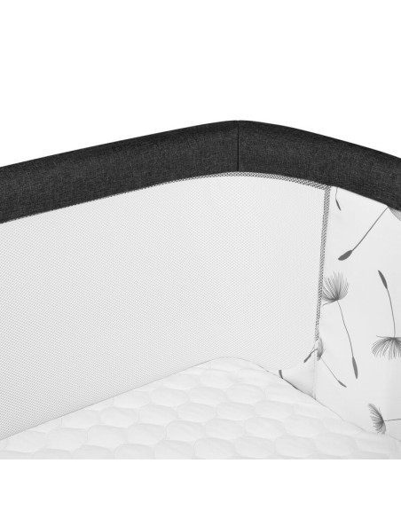 BN-LO-AURORA_GREY_GRAPHITE,Lionelo - Patut co-sleeper 3 in 1, Aurora, Cu leganare si setare unghiulara, Include saltea cu densit