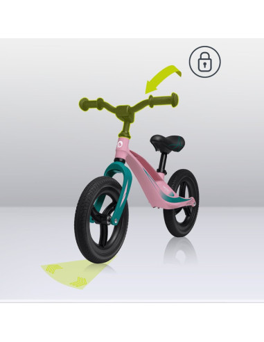 BN-LOE-BART_TOUR_PINK_BUBBLEGUM,Lionelo - Bicicleta usoara Bart Tour, Fara pedale, Cu cadru din magneziu, Cu ghidon si sa reglab