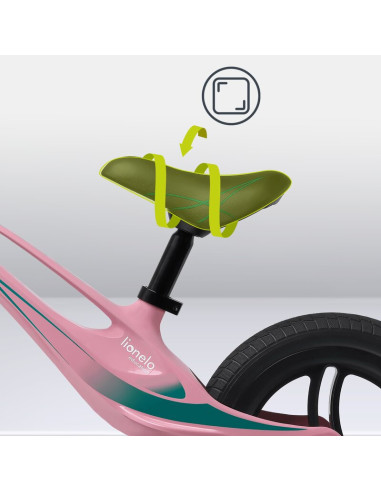 BN-LOE-BART_TOUR_PINK_BUBBLEGUM,Lionelo - Bicicleta usoara Bart Tour, Fara pedale, Cu cadru din magneziu, Cu ghidon si sa reglab