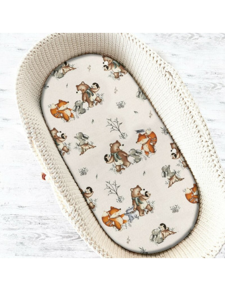 BN-6426972024327,MimiNu - Cearceaf cu elastic pentru landou, carucior si cosulet, Dimensiune 80x35 cm, Din bumbac certificat Oek