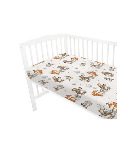 BN-6426972024365,MimiNu - Cearceaf cu elastic pentru patut 140X70 cm, Din bumbac certificat Oeko Tex Standard 100, Design, Time 
