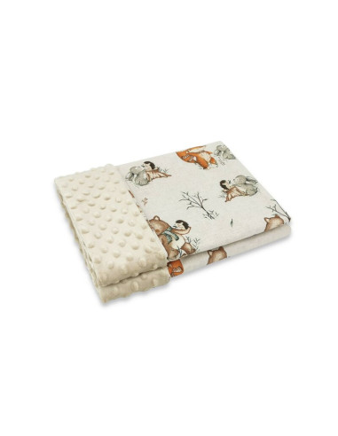 BN-6426972024396,MimiNu - Paturica pufoasa cu doua fete, Dimensiune 75x100 cm, Din tesatura Minky si bumbac, Materiale certifica