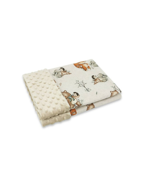 BN-6426972024396,MimiNu - Paturica pufoasa cu doua fete, Dimensiune 75x100 cm, Din tesatura Minky si bumbac, Materiale certifica