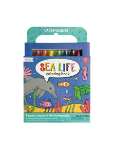 138-022,Set carte de colorat si creioane colorate - portabil, Sea Life