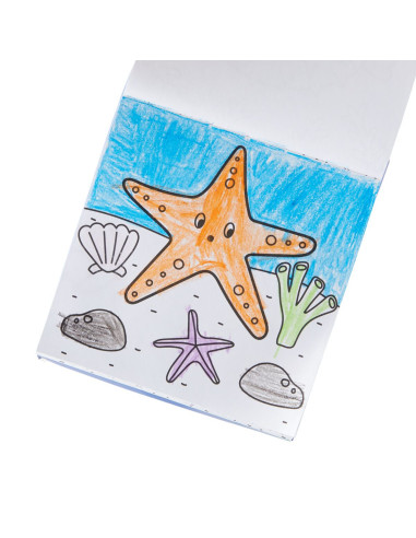 138-022,Set carte de colorat si creioane colorate - portabil, Sea Life