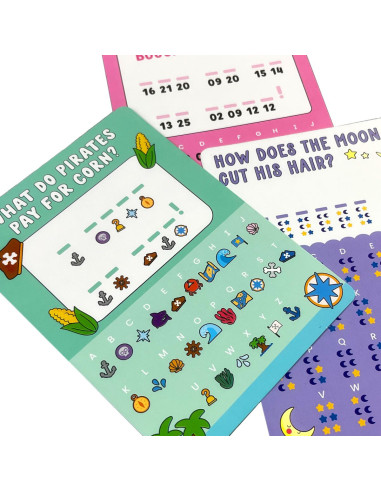 118-290,Colectie 24 de carduri cu jocuri si activitati - Decodor de glume