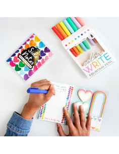 121-061,Set index si notite autoadezive - Inimi curcubeu 2