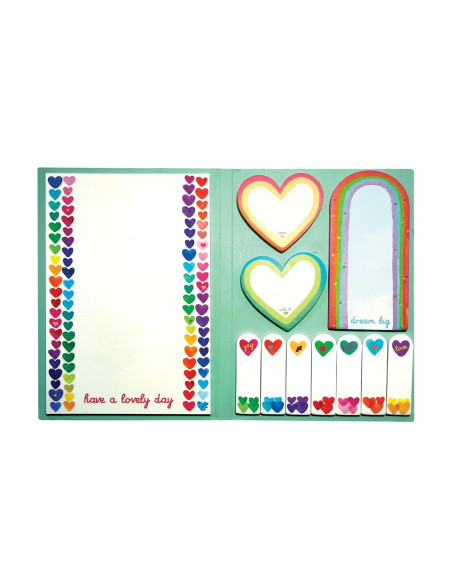 121-061,Set index si notite autoadezive - Inimi curcubeu