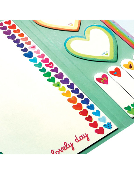 121-061,Set index si notite autoadezive - Inimi curcubeu