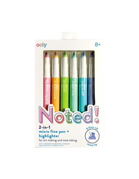 132-146,Notat! - Pixuri cu varf microfin si markere 2-in-1 - Set de 6