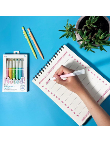 132-146,Notat! - Pixuri cu varf microfin si markere 2-in-1 - Set de 6