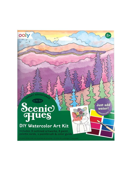 161-104,Set artistic cu acuarele DIY - Scenic Hues - Aventura in padure