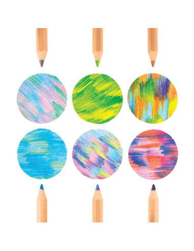 128-168,Creioane multicolore Caleidoscop, set de 6