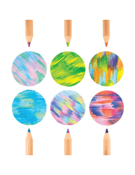 128-168,Creioane multicolore Caleidoscop, set de 6