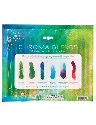 130-057,Carioci acuarele cu pensula, Chroma Blends, set de 18